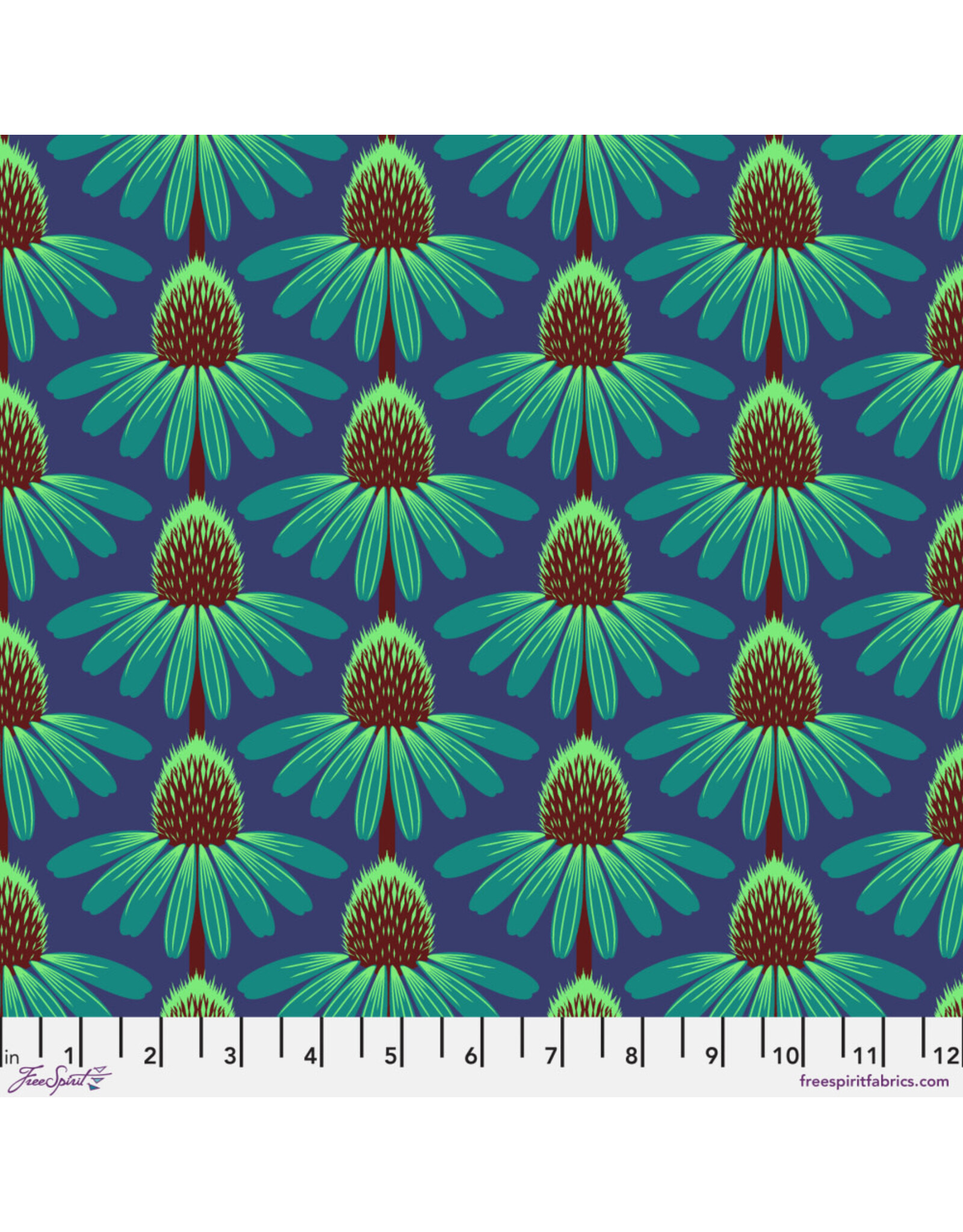 Anna Maria Cotton Lawn, Love Always AM, Echinacea in Sea, Fabric Half-Yards