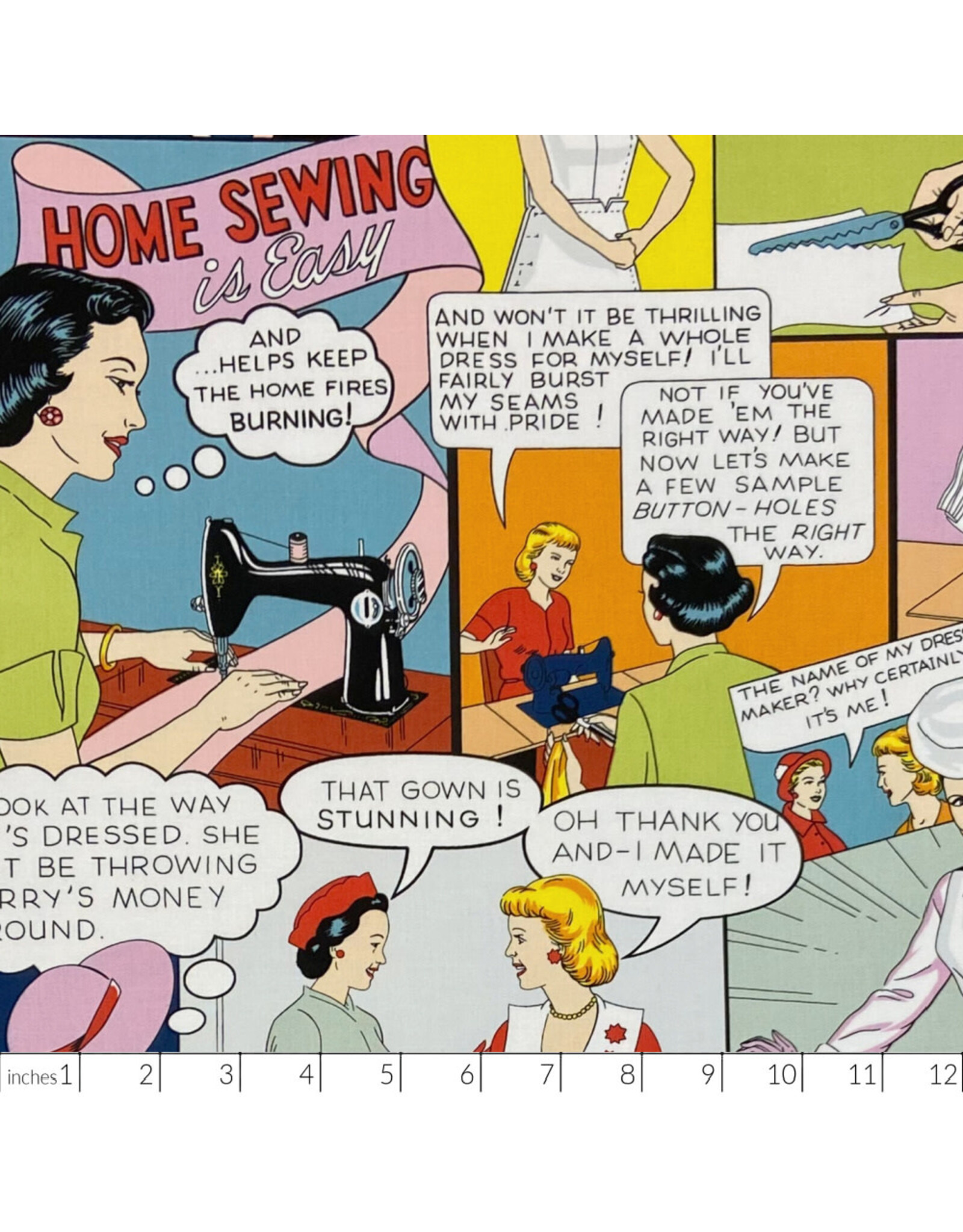 Alexander Henry Fabrics Nicole's Prints, Home Sewing is Easy in Multi, Fabric Half-Yards
