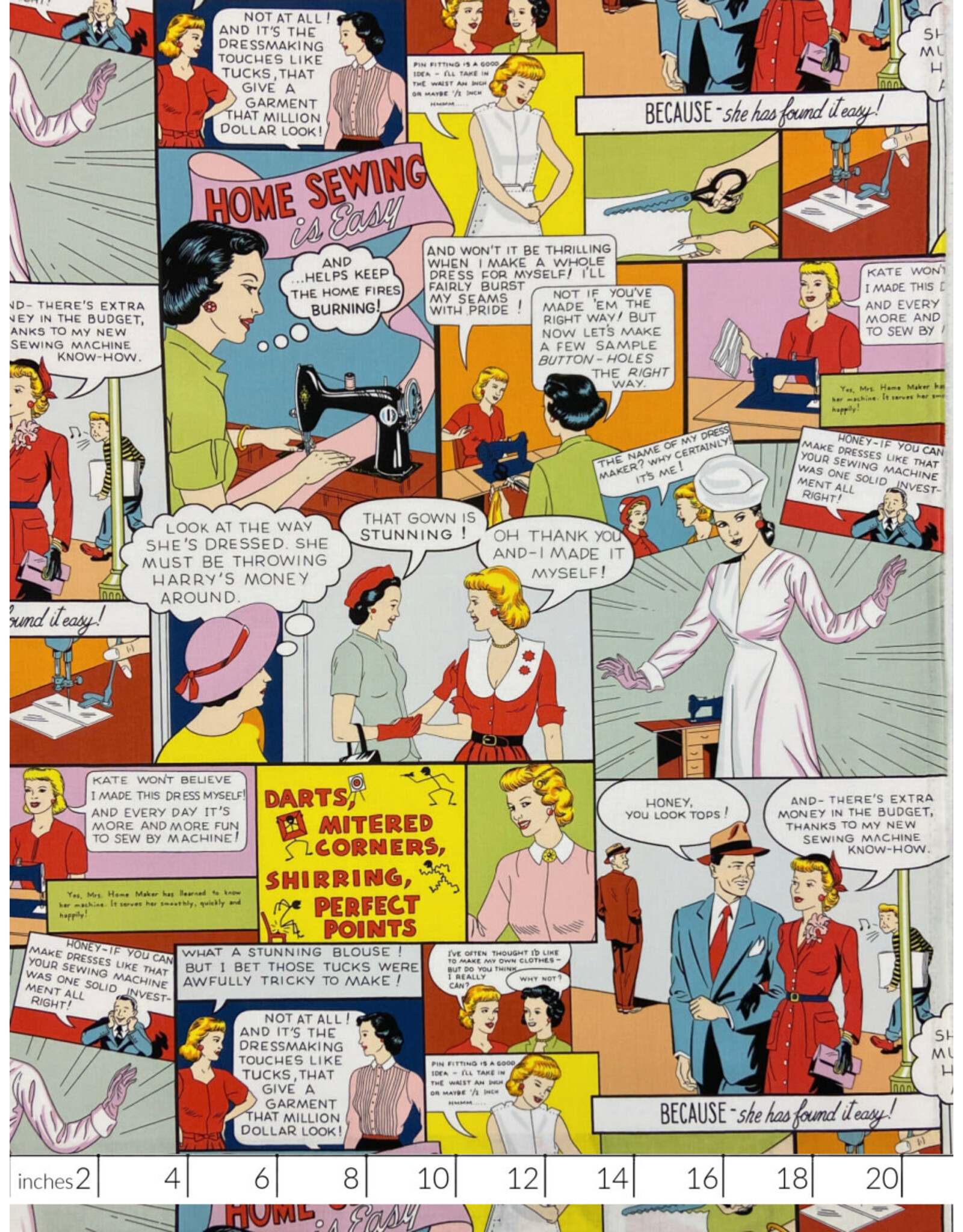 Alexander Henry Fabrics Nicole's Prints, Home Sewing is Easy in Multi, Fabric Half-Yards