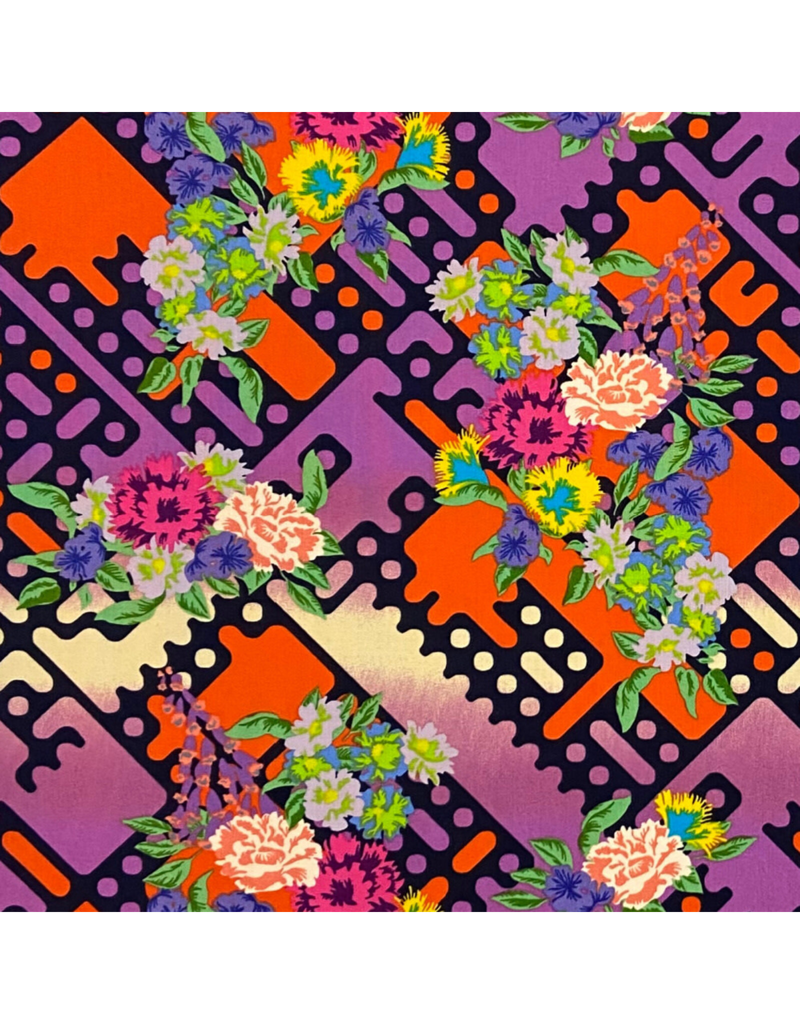 Alexander Henry Fabrics Nicole's Prints, Balmoral Floral in Monarch Bright, Fabric Half-Yards