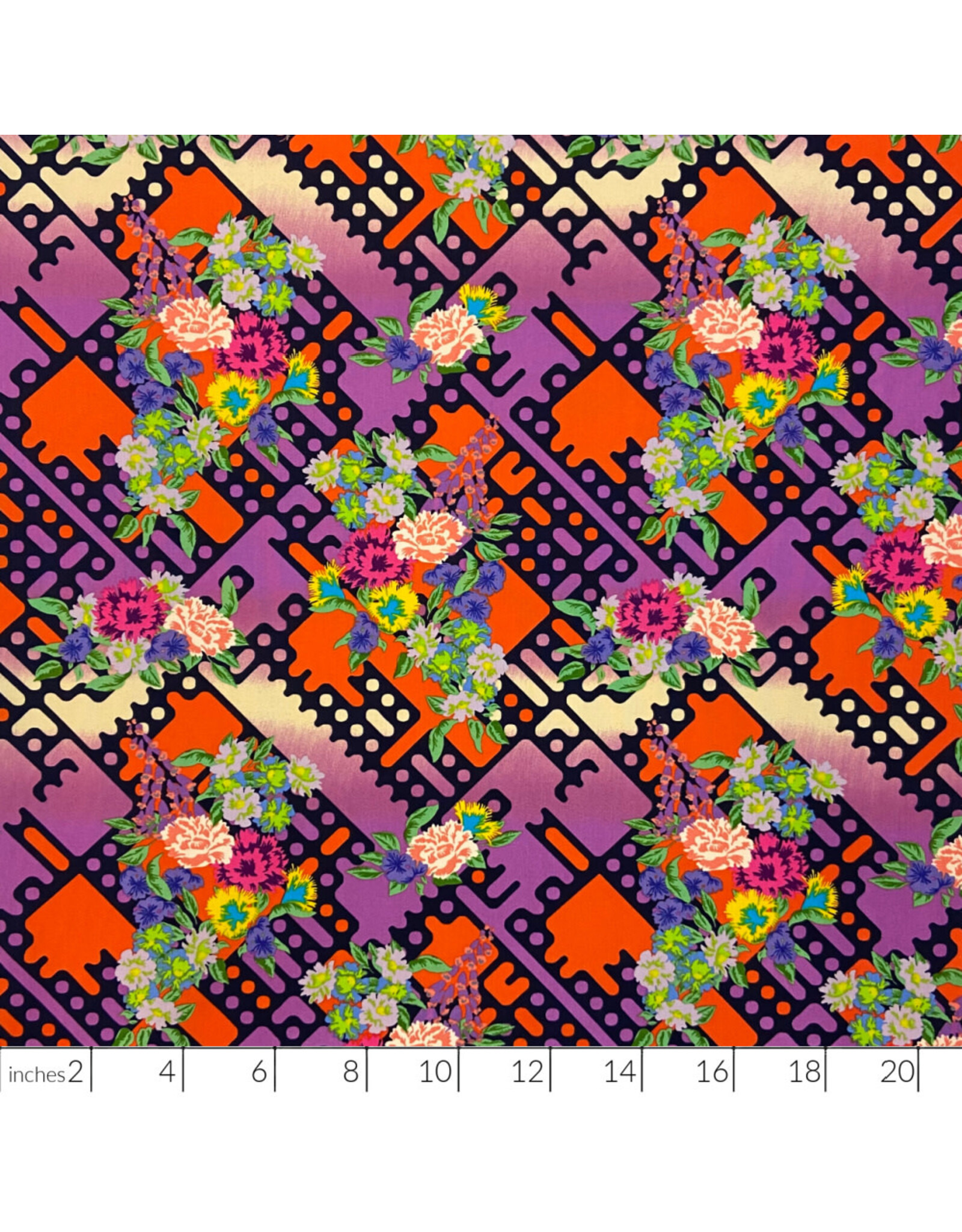 Alexander Henry Fabrics Nicole's Prints, Balmoral Floral in Monarch Bright, Fabric Half-Yards