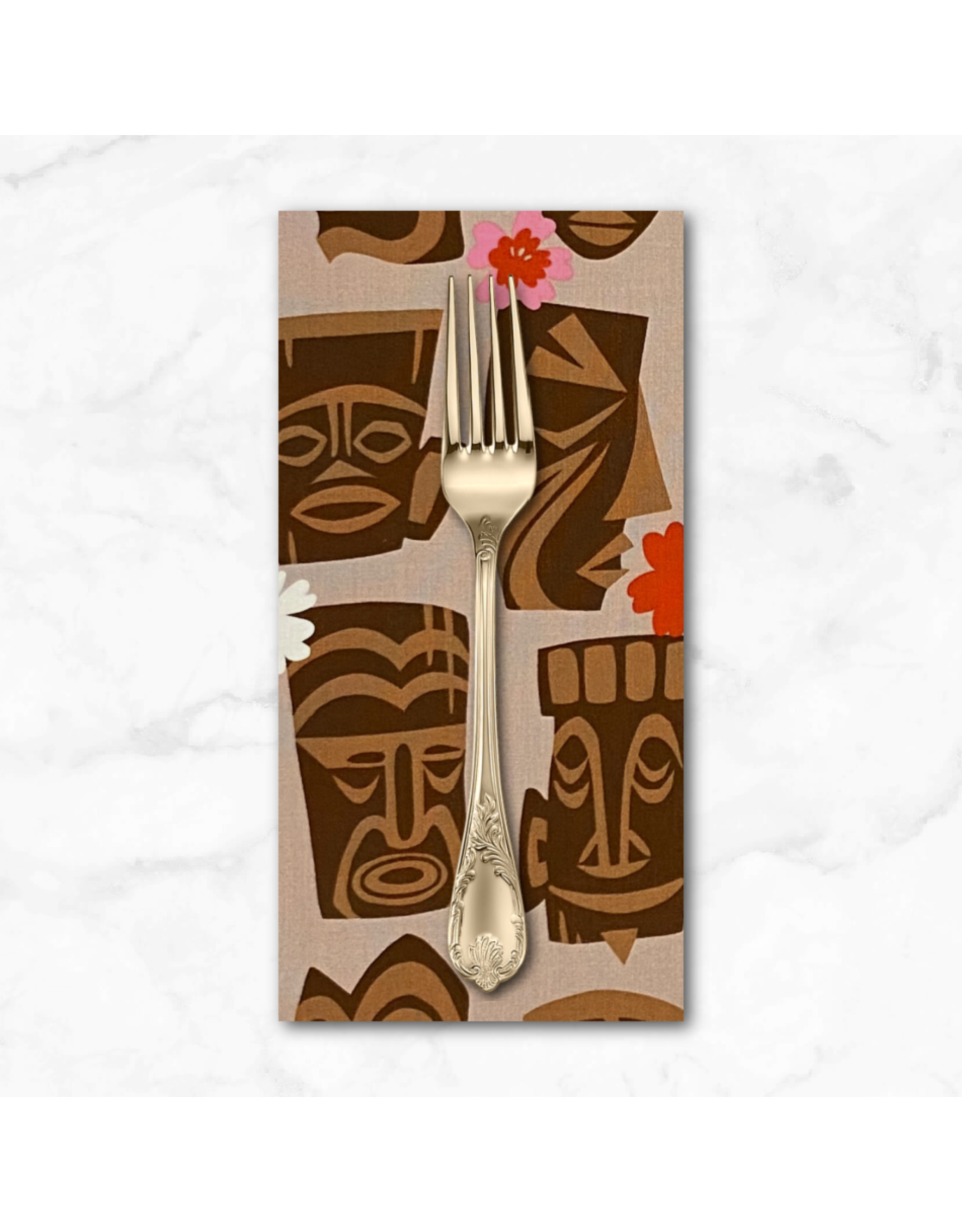 PD's Alexander Henry Collection Tiki Dreams, Tahiti Tiki in Burlap, Dinner Napkin