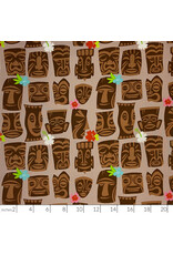 PD's Alexander Henry Collection Tiki Dreams, Tahiti Tiki in Burlap, Dinner Napkin