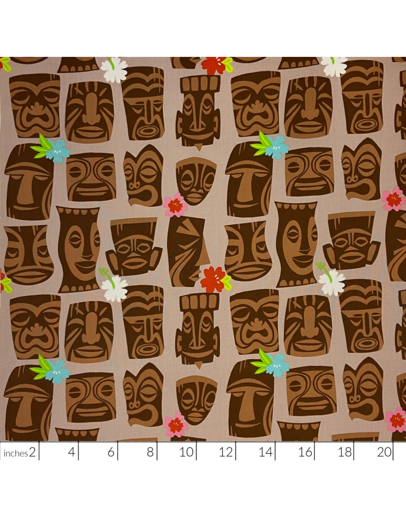 PD's Alexander Henry Collection Tiki Dreams, Tahiti Tiki in Burlap, Dinner Napkin