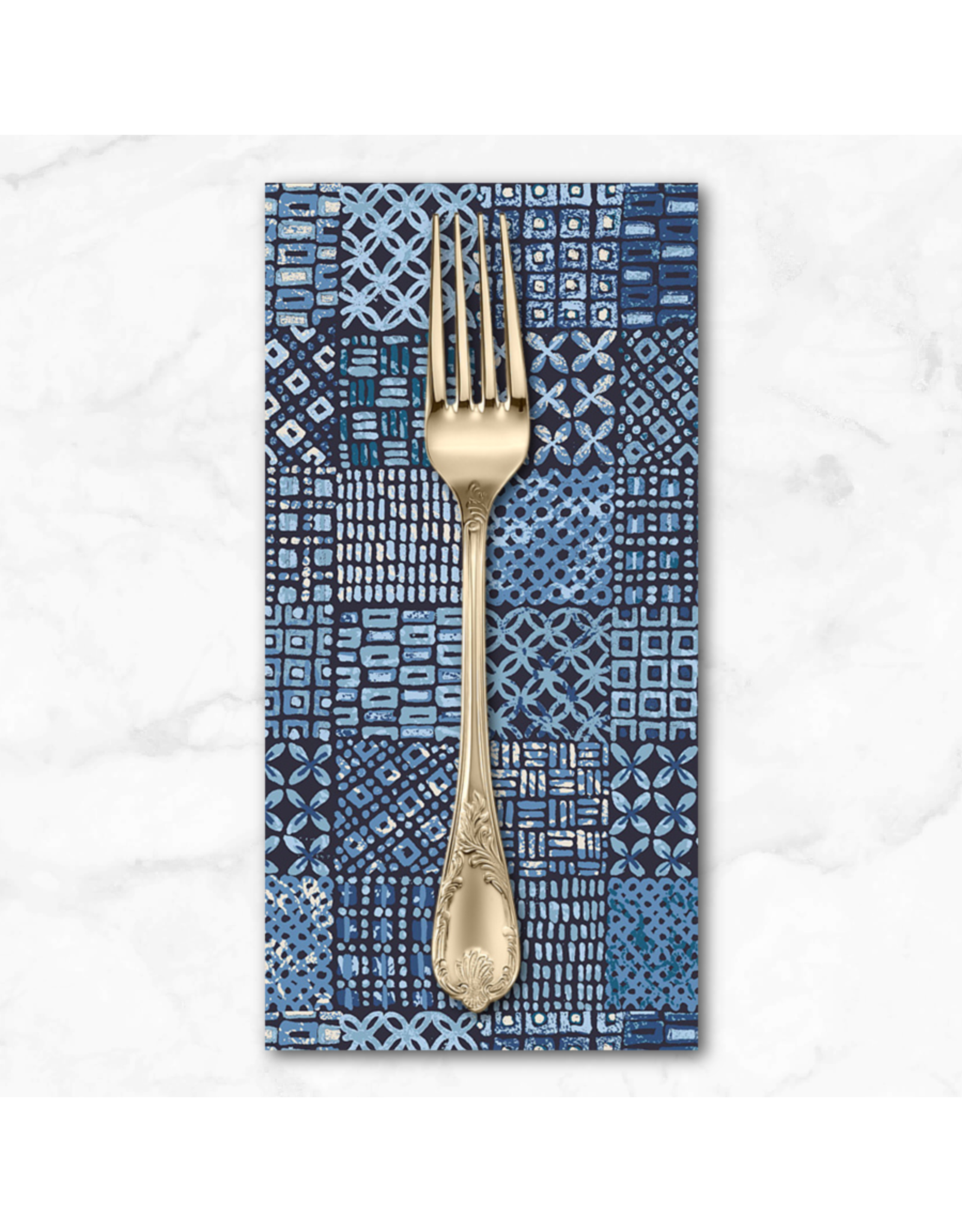 PD's Alexander Henry Collection Indigo West, Sunrise Tapa in Indigo, Dinner Napkin