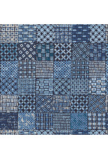 Alexander Henry Fabrics Indigo West, Sunrise Tapa in Indigo, Fabric Half-Yards Alexander Henry Fabrics Indigo West, Sunrise Tapa in Indigo, Fabric Half-Yards