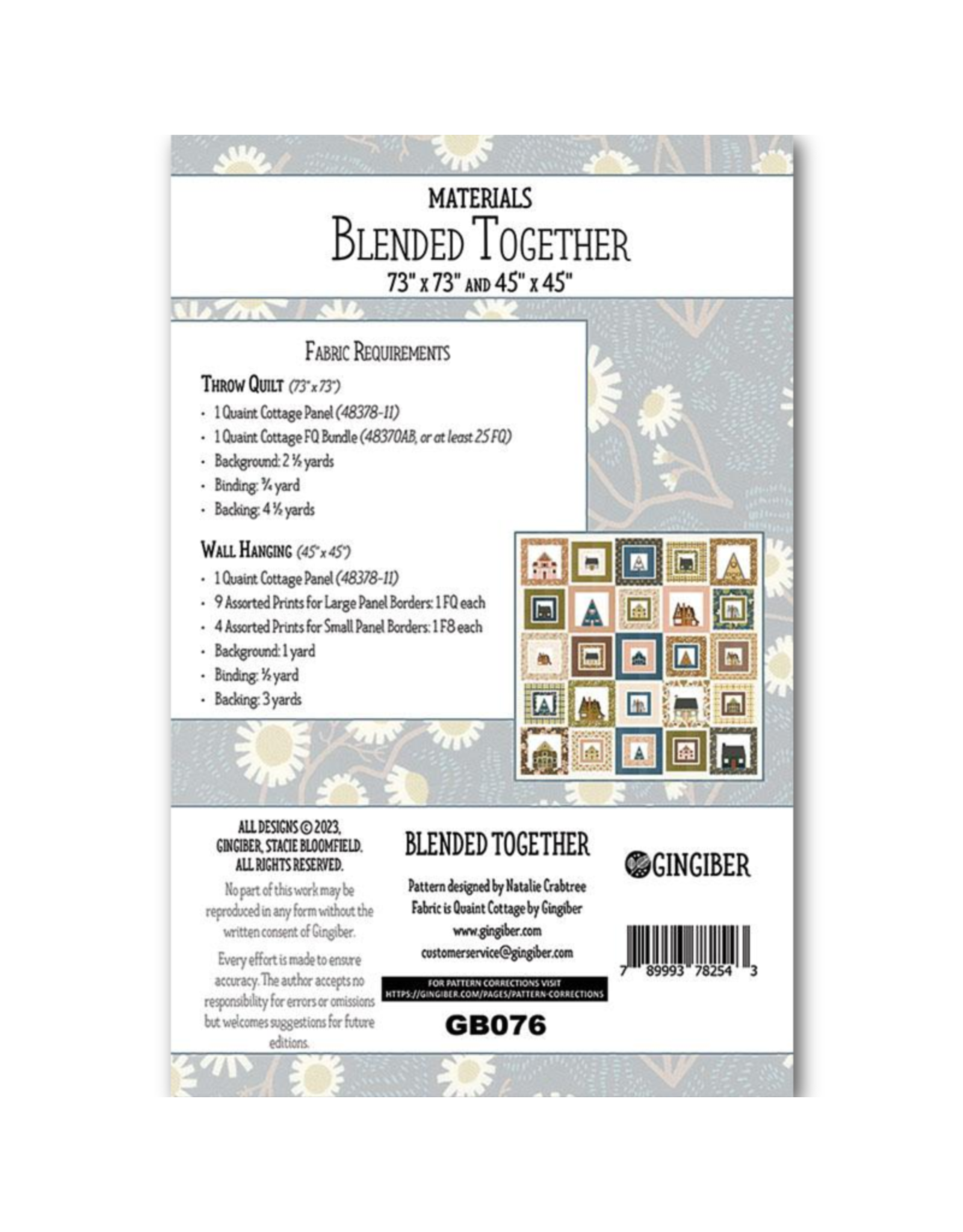Gingiber Blended Together Quilt Pattern