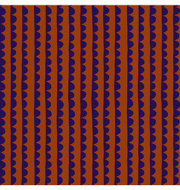 Deborah Fisher Night Rainbow, Scallop in Paprika, Fabric Half-Yards