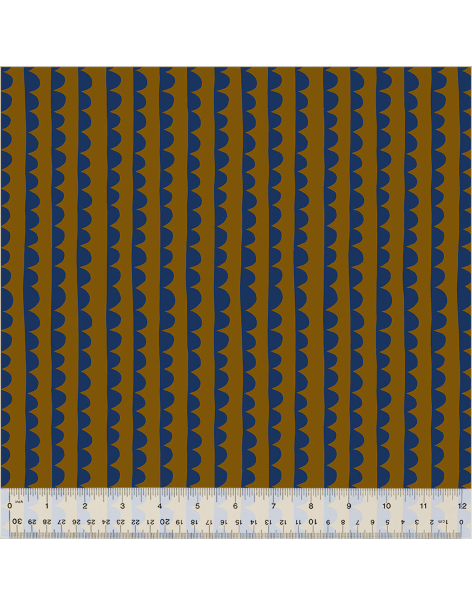 Deborah Fisher Night Rainbow, Scallop in Gingersnap, Fabric Half-Yards
