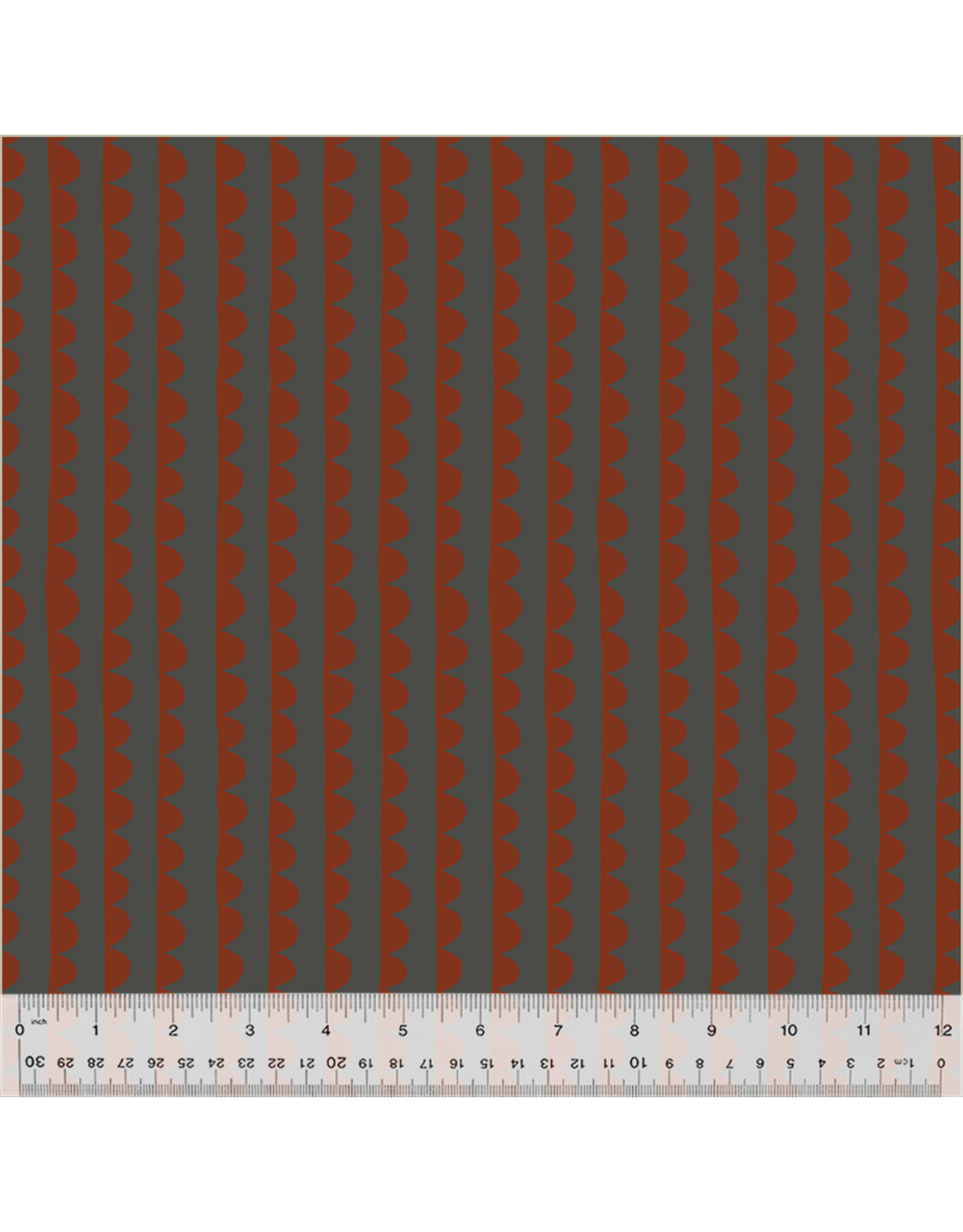 Deborah Fisher Night Rainbow, Scallop in Cement, Fabric Half-Yards