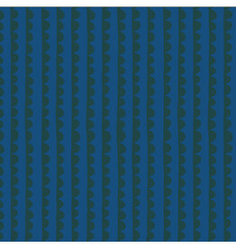 Deborah Fisher Night Rainbow, Scallop in Blue, Fabric Half-Yards