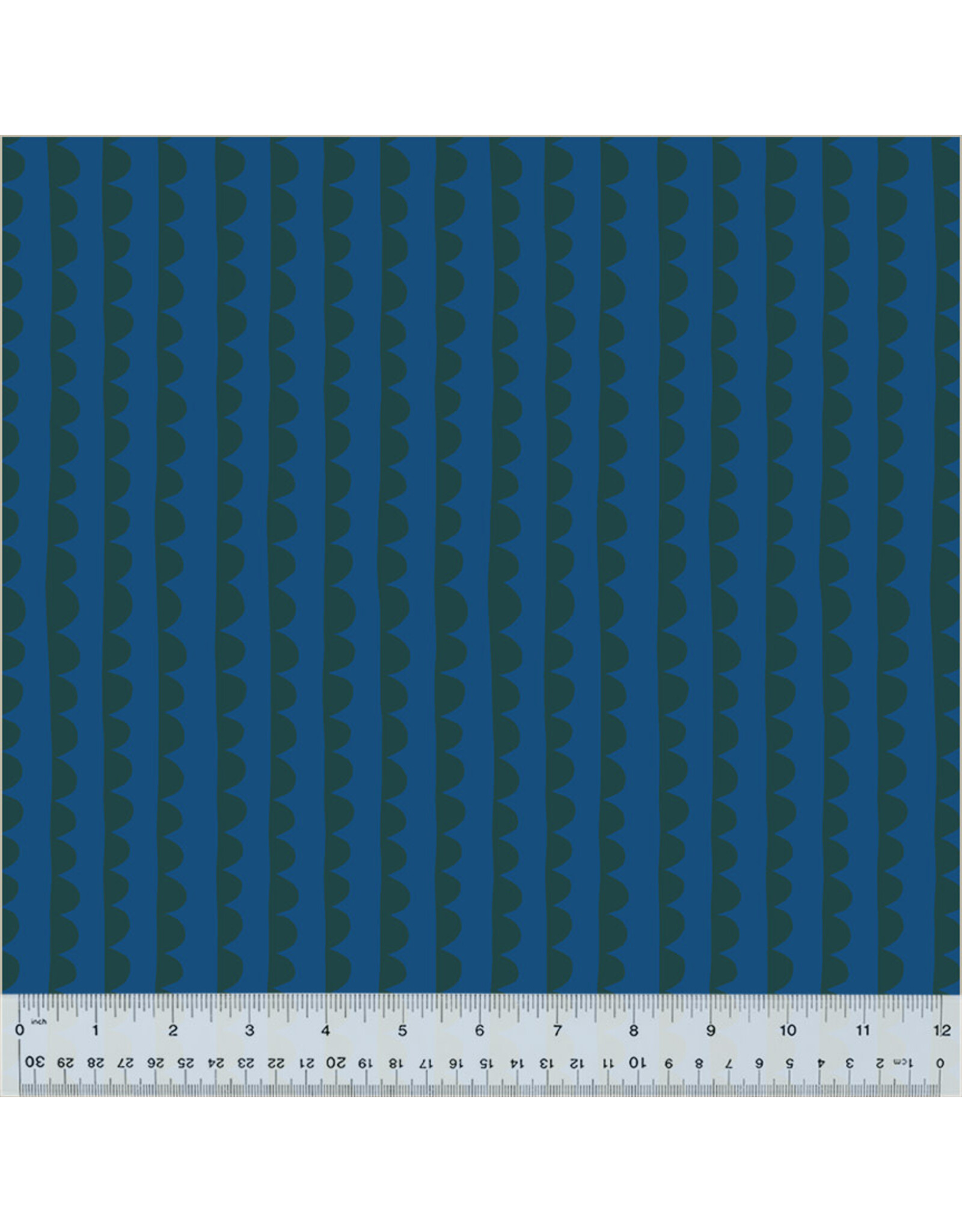 Deborah Fisher Night Rainbow, Scallop in Blue, Fabric Half-Yards