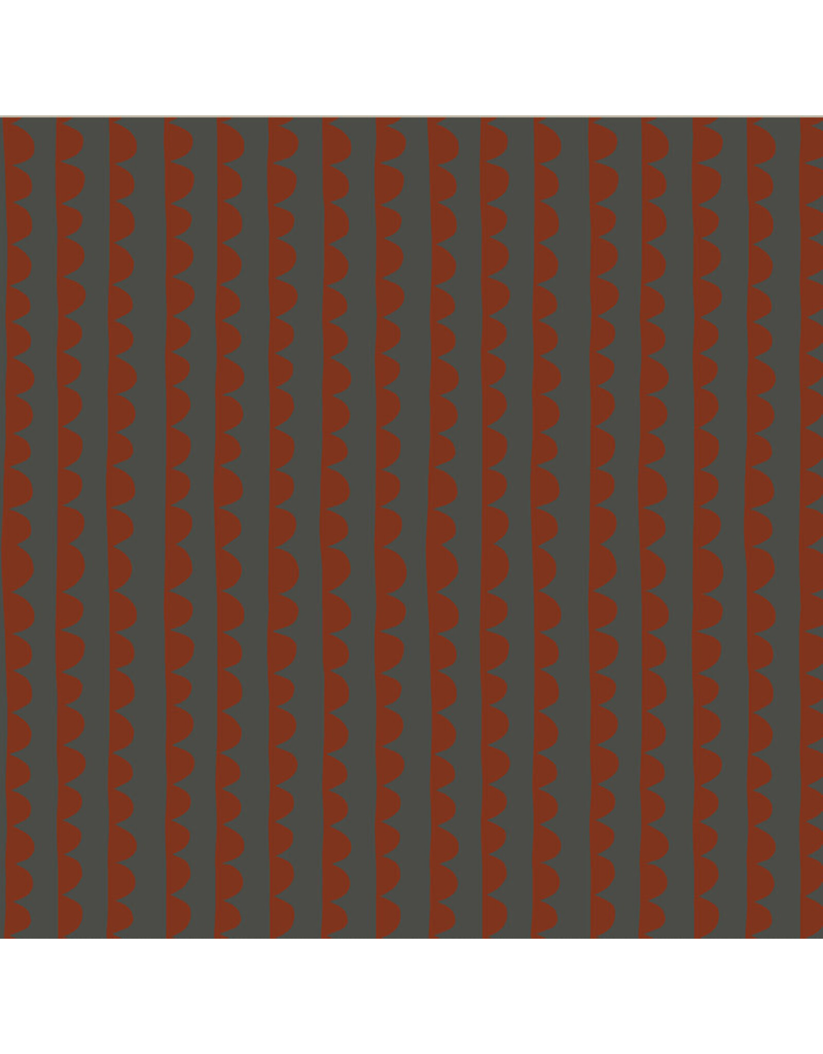 Deborah Fisher Cotton Canvas, Night Rainbow, Scallop in Cement, Fabric Half-Yards