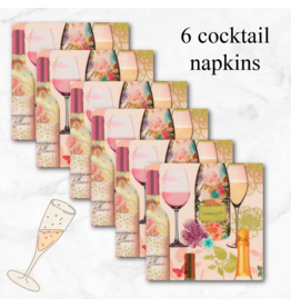 PD Happy Hour in Blush, Set of 6 Cocktail Napkins