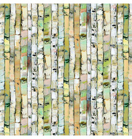 Northcott Silent Lake, Birch in Light Green Multi, Fabric Half-Yards