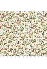 Northcott Wild Harvest, Mushrooms in Cream, Fabric Half-Yards