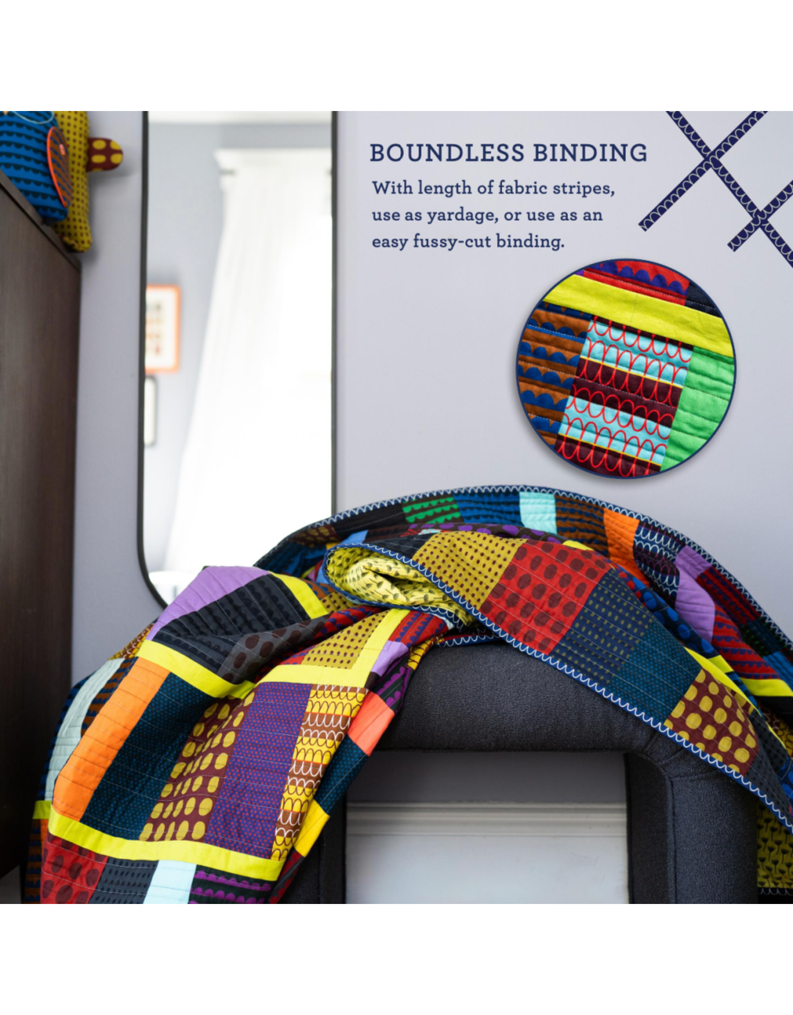 Deborah Fisher Night Rainbow, Boundless Binding in Blackberry, Fabric Half-Yards