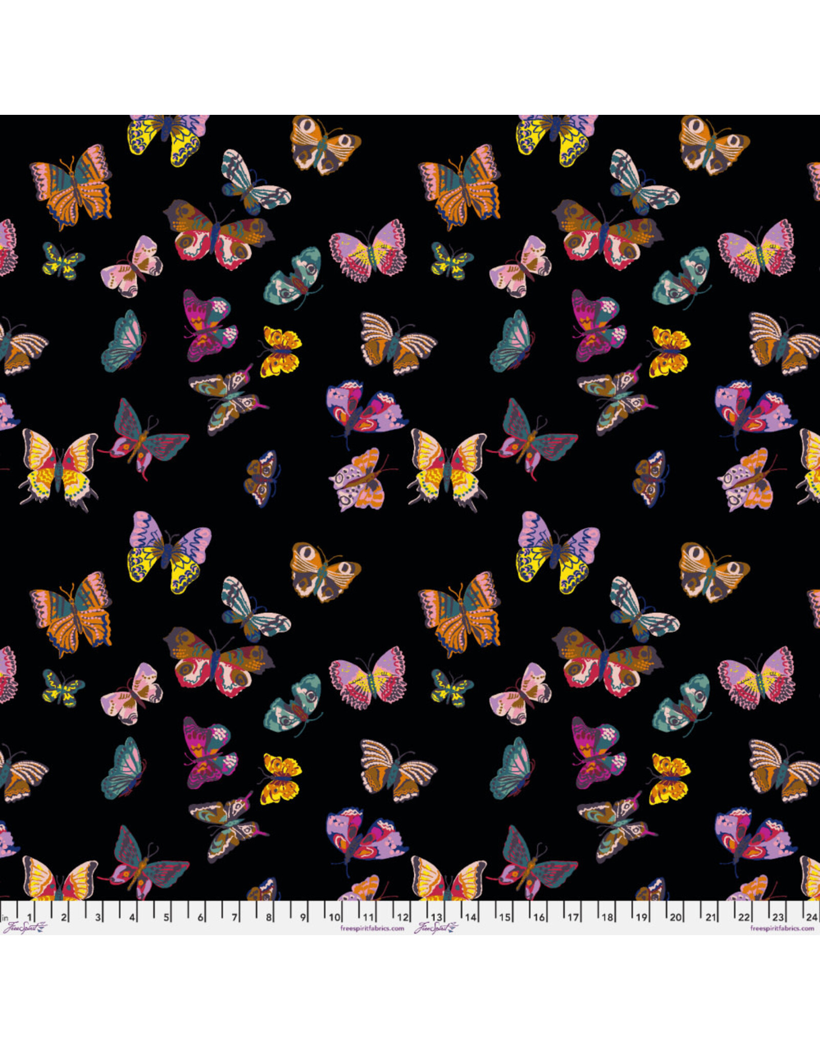 Nathalie Lété A Spring in Paris, Papillons in Black, Fabric Half-Yards