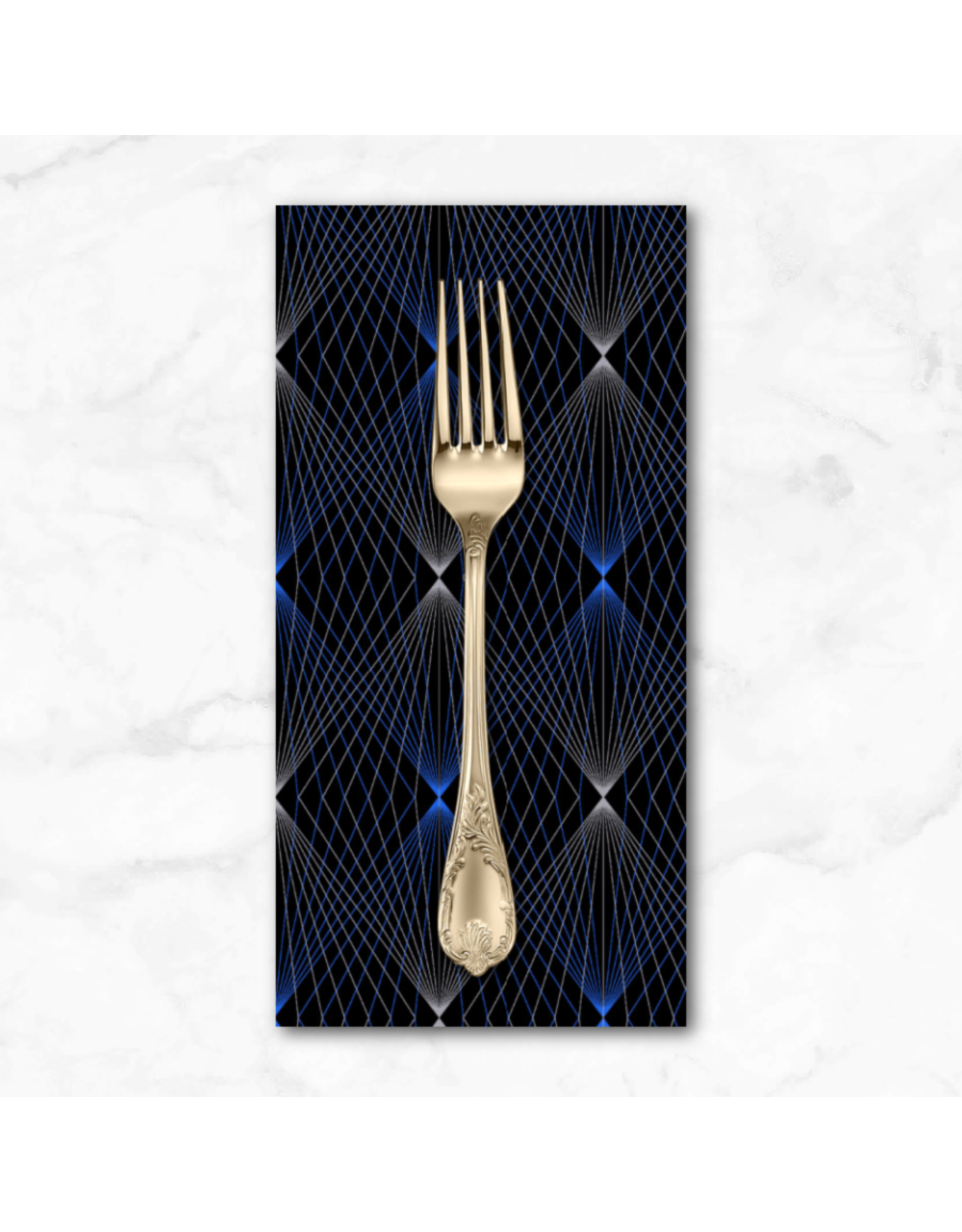 PD's Adrienne Leban Collection BioGeo Energy, LG Lightpoints in Midnight, Dinner Napkin