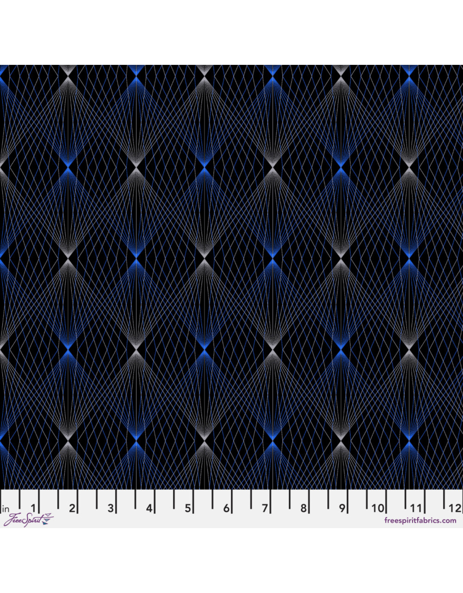 Adrienne Leban BioGeo Energy, LG Lightpoints in Midnight, Fabric Half-Yards