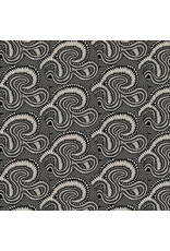 Adrienne Leban ON SALE-5 YARD CUT - BioGeo Energy, Wig Wag in Charcoal
