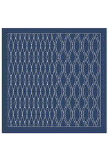Japan Import Sashiko Sampler Cloth, Traditional Design Tatewaku, Navy