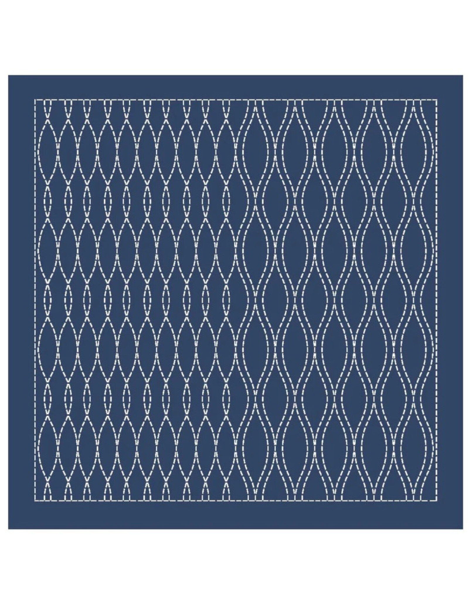 Japan Import Sashiko Sampler Cloth, Traditional Design Tatewaku, Navy