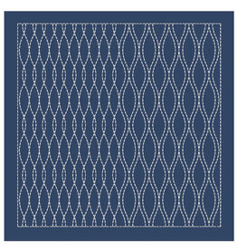 Japan Import ON ORDER-Sashiko Sampler Cloth, Traditional Design Tatewaku, Navy