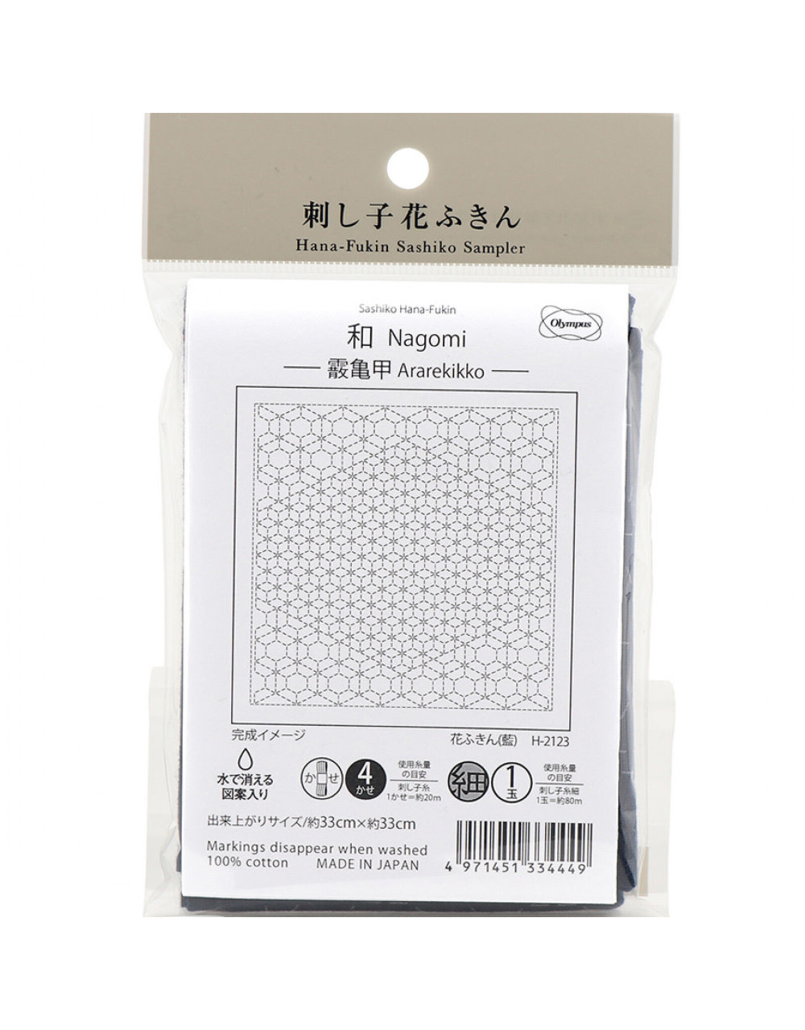 Japan Import Sashiko Sampler Cloth, Traditional Design Ararekikko, Navy