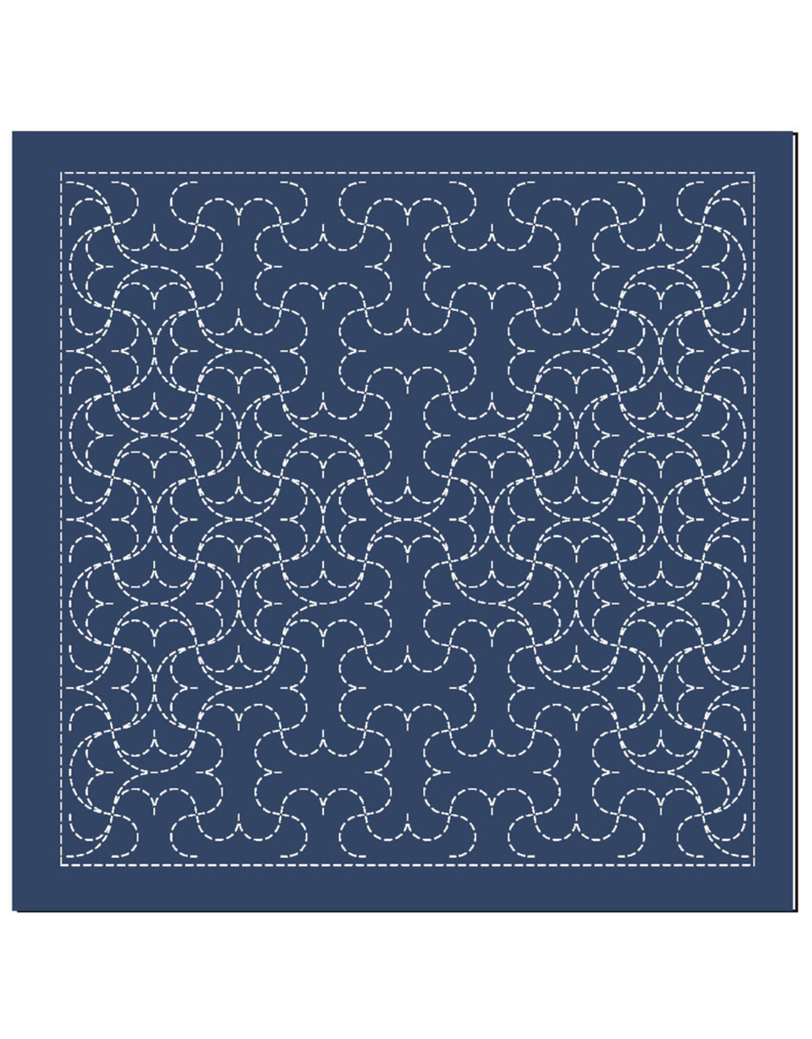 Japan Import Sashiko Sampler Cloth, Traditional Design Hanmarutsunagi, Navy