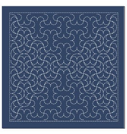 Japan Import Sashiko Sampler Cloth, Traditional Design Hanmarutsunagi, Navy
