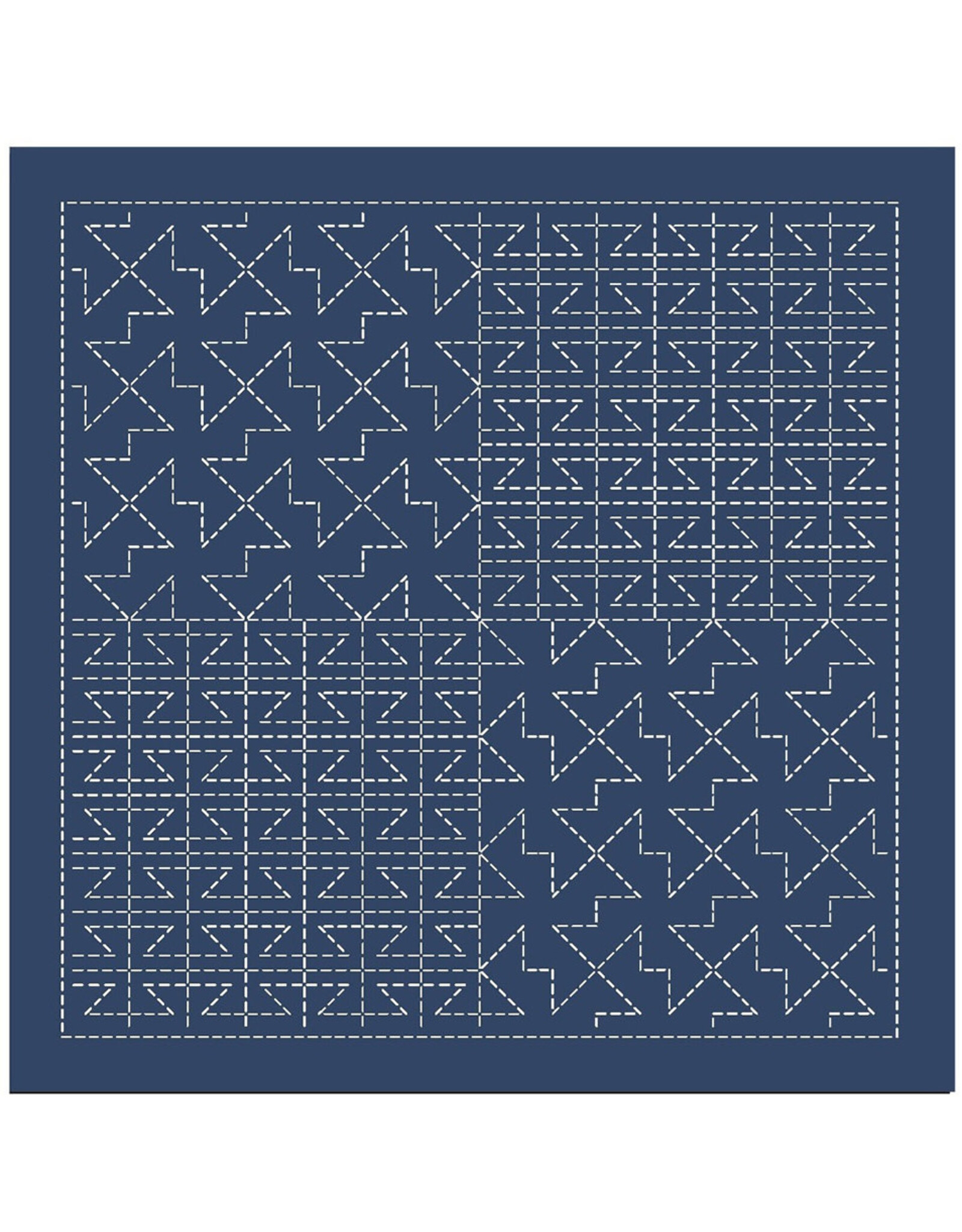 Japan Import Sashiko Sampler Cloth, Traditional Design Yamaji, Navy