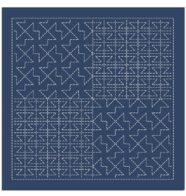 Japan Import Sashiko Sampler Cloth, Traditional Design Yamaji, Navy