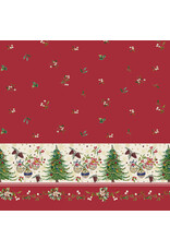 Katia, Spain Cotton Poplin, Xmas Border Print, Fabric Half-Yards
