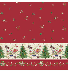Katia, Spain Cotton Poplin, Xmas Border Print, Fabric Half-Yards