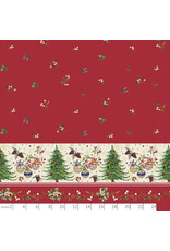 Katia, Spain Cotton Poplin, Xmas Border Print, Fabric Half-Yards