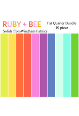 PD Ruby and Bee Solids, Fat Quarter Bundle containing 10 pcs.
