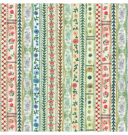 Figo Make It Sew, Ribbon Stripes in Cream, Fabric Half-Yards