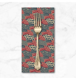 PD's P&B Collection Allegiance, Waving Flags in Patriotic, Dinner Napkin