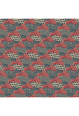 P & B Textiles Allegiance, Waving Flags in Patriotic, Fabric Half-Yards