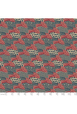 P & B Textiles Allegiance, Waving Flags in Patriotic, Fabric Half-Yards
