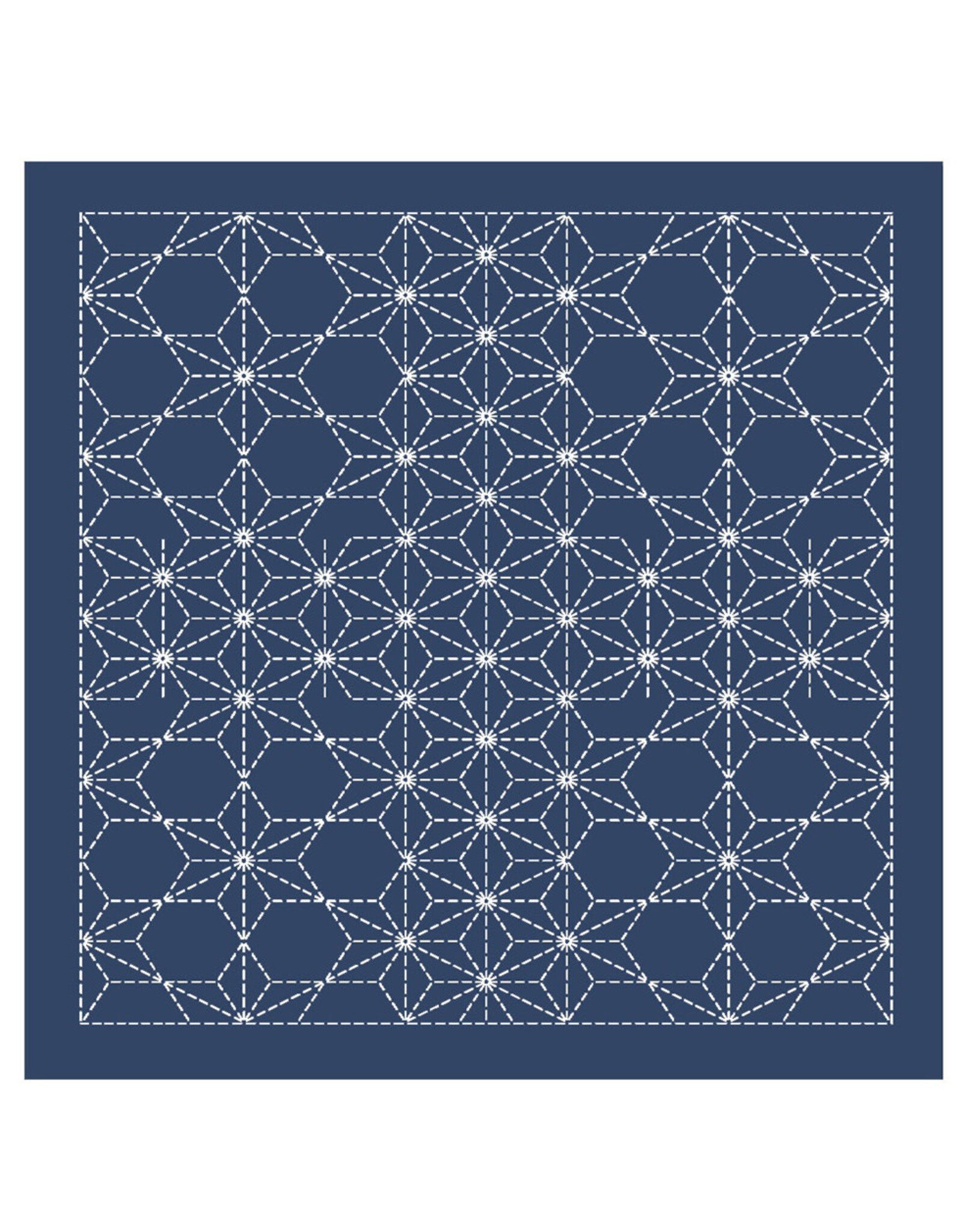 Japan Import ON ORDER-Sashiko Sampler Cloth, Traditional Design Asanoha, Navy