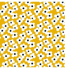 Faye Guanipa Take Me to Tokyo, Let's Bloom in Gold, Fabric Half-Yards