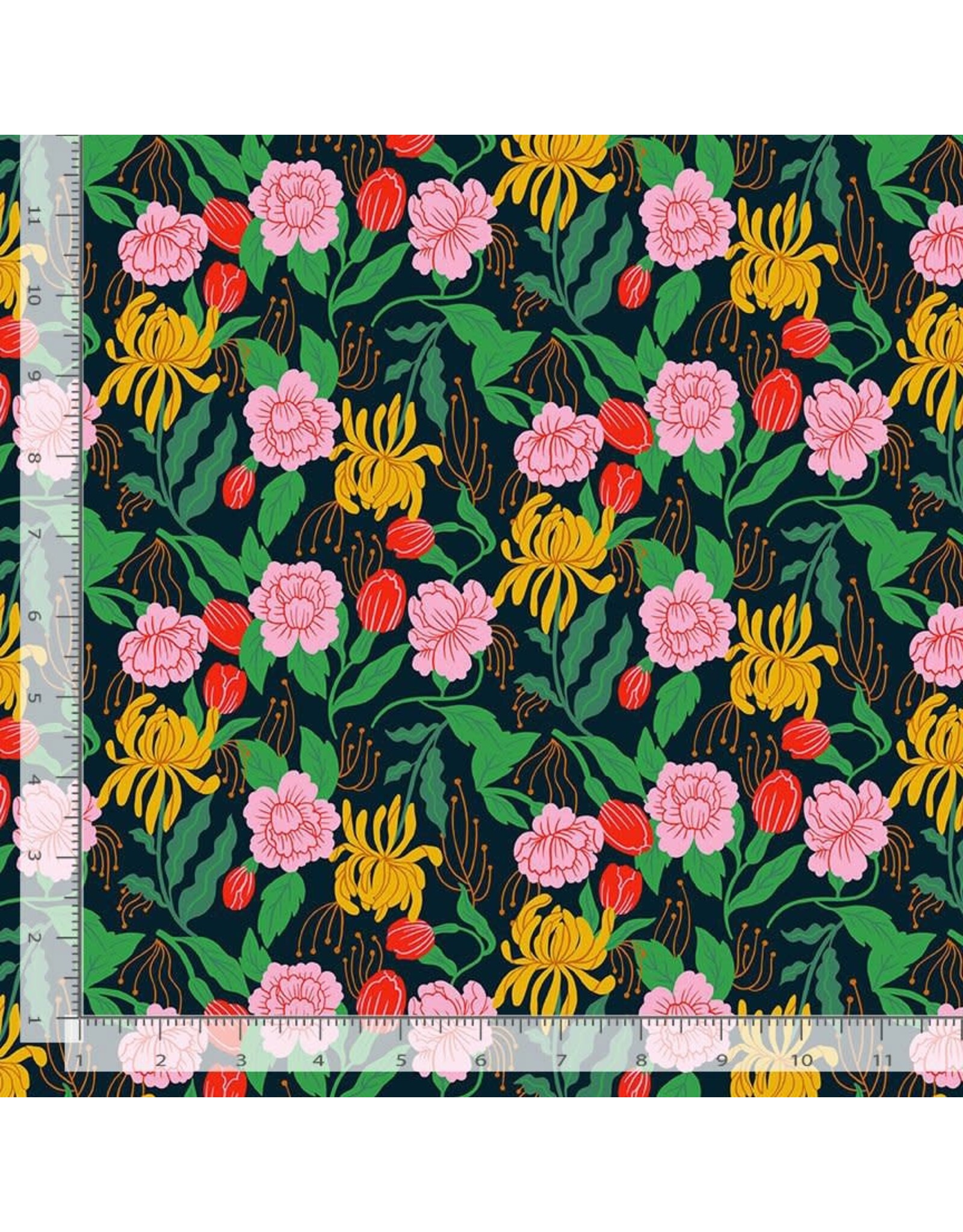 Faye Guanipa Take Me to Tokyo, Take Me to Tokyo in Wren, Fabric Half-Yards