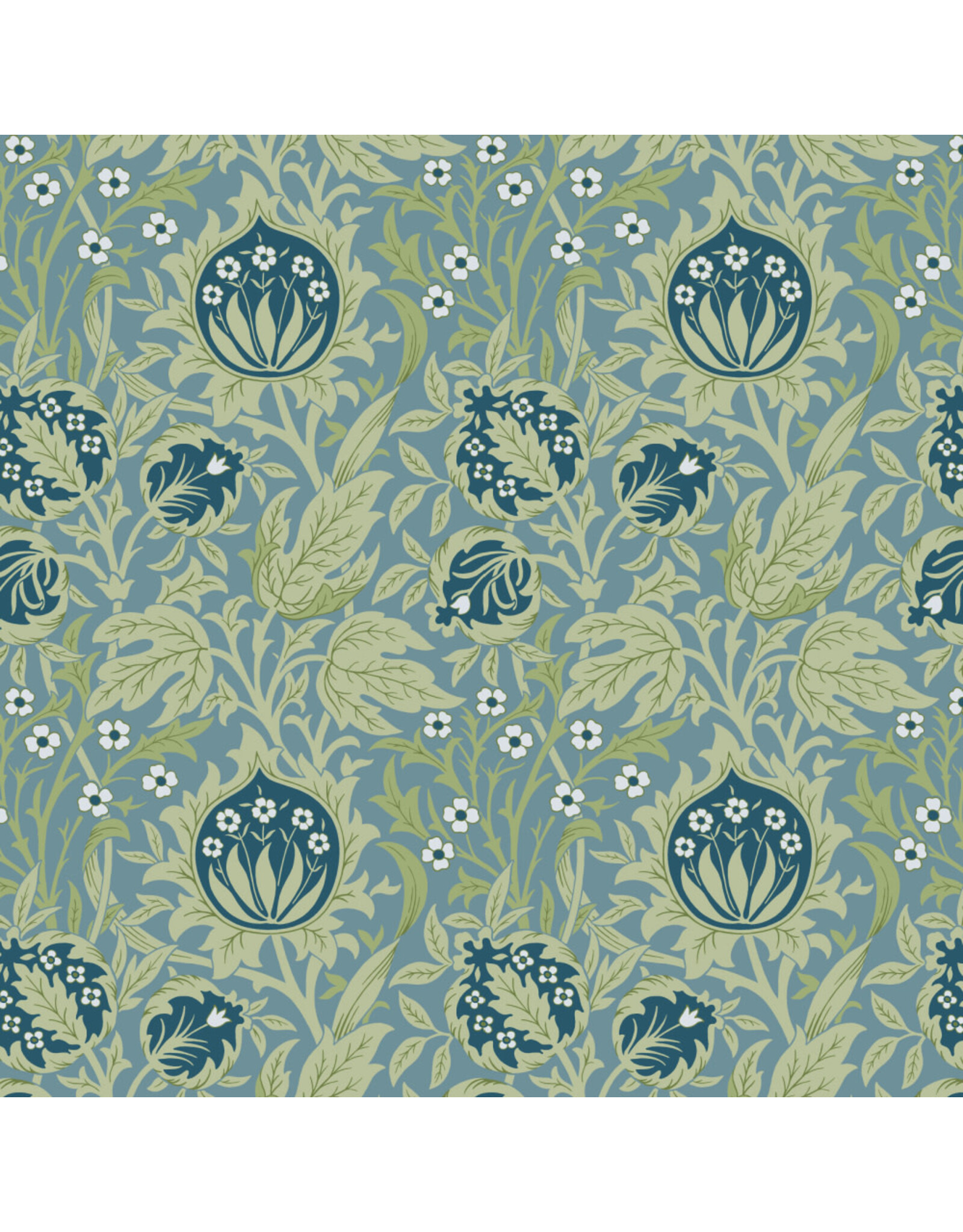William Morris & Co. Morris & Co., Emery Walker's House, Elmcote in Dearie Blue, Fabric Half-Yards