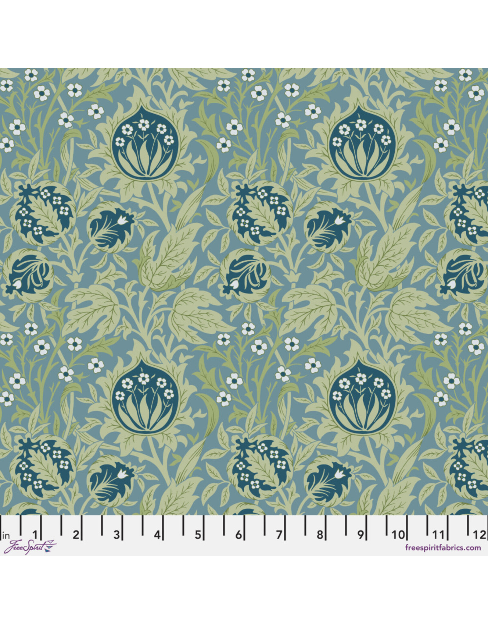 William Morris & Co. Morris & Co., Emery Walker's House, Elmcote in Dearie Blue, Fabric Half-Yards