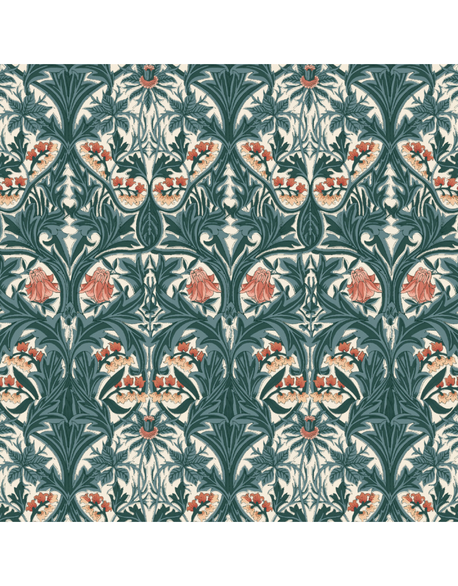 William Morris & Co. Morris & Co., Emery Walker's House, Large Bluebell in Webbs Blue, Fabric Half-Yards