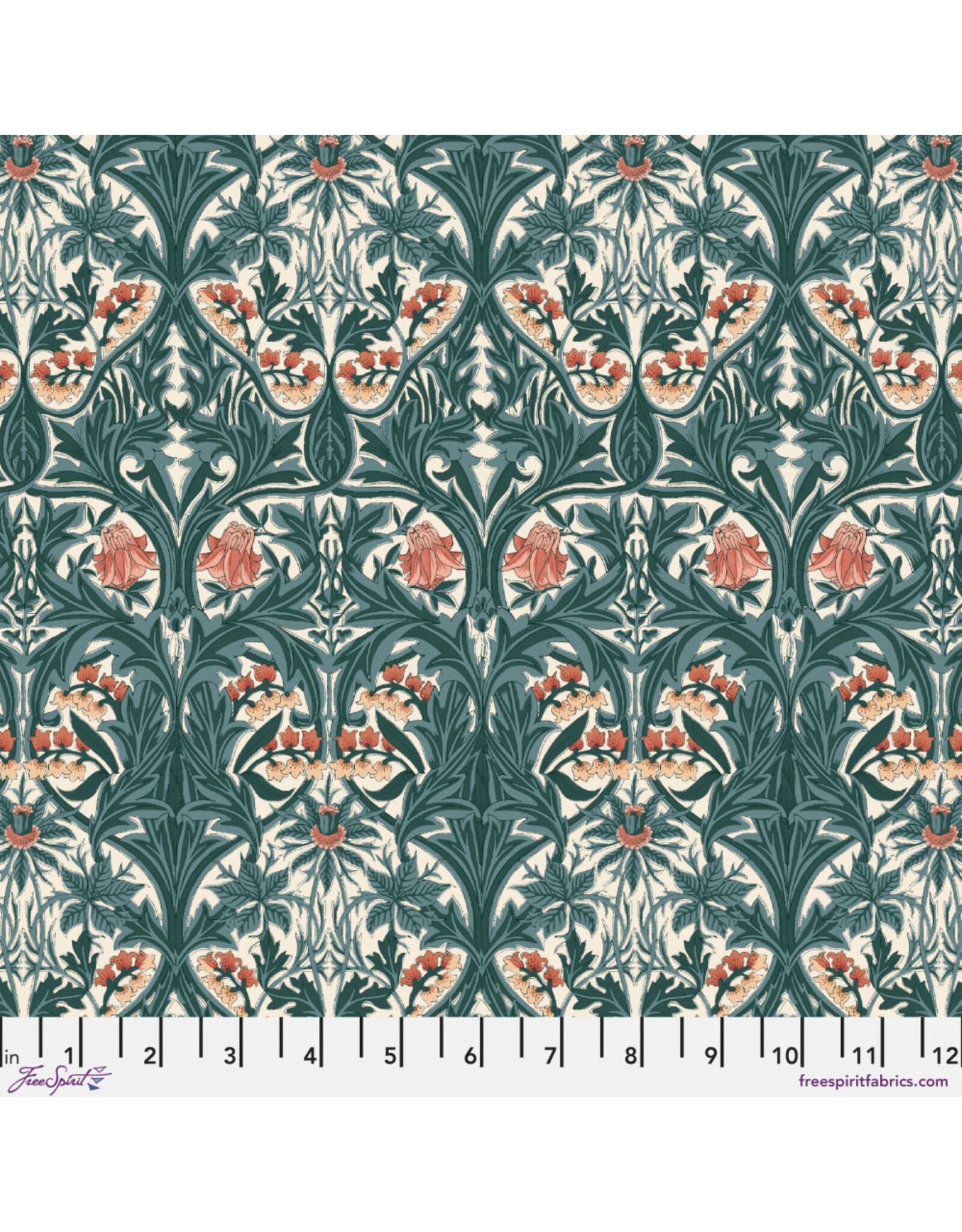 William Morris & Co. Morris & Co., Emery Walker's House, Large Bluebell in Webbs Blue, Fabric Half-Yards