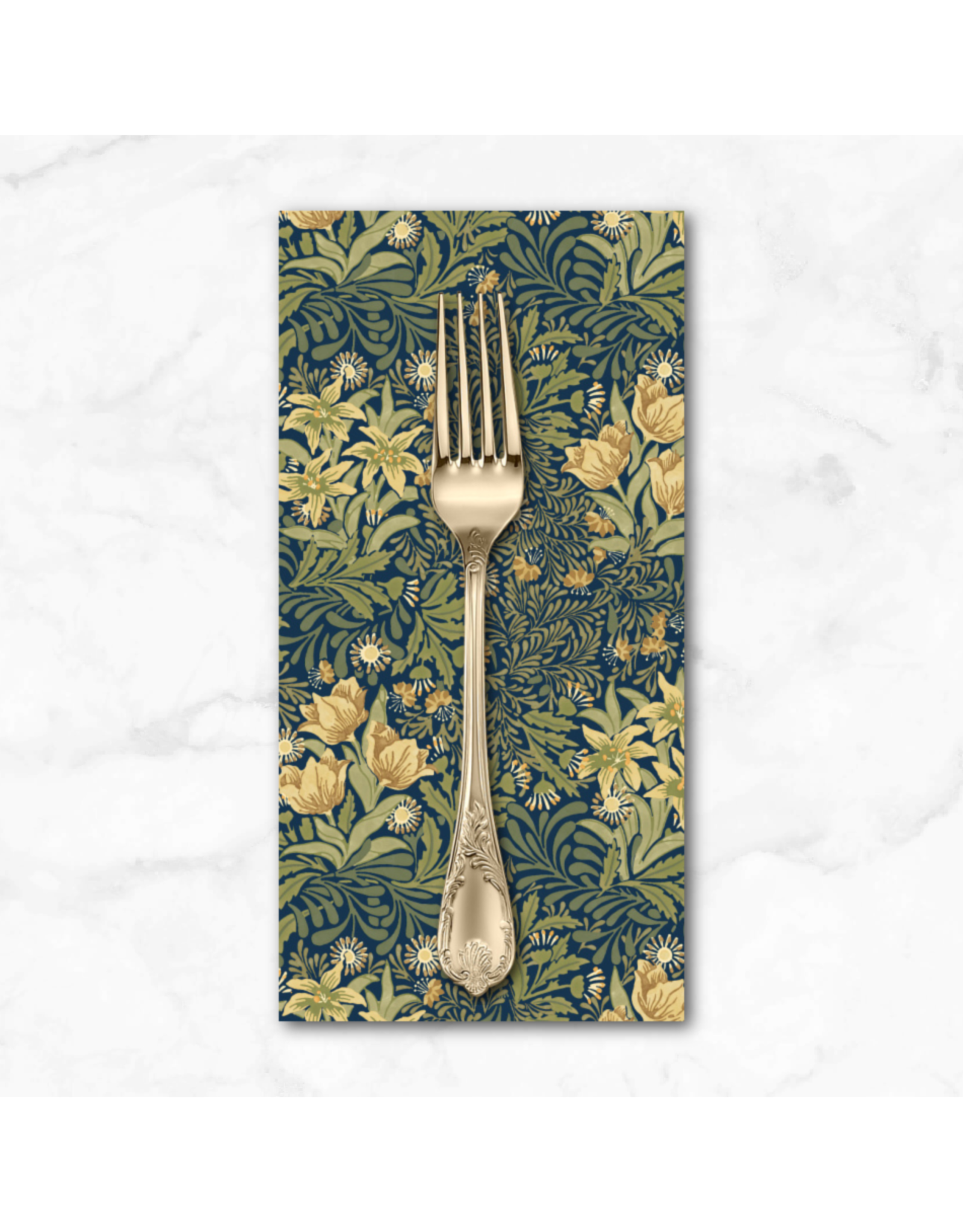 PD's William Morris Collection Morris & Co., Emery Walker's House, Bower in Navy, Dinner Napkin