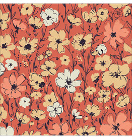 Cloud9 Fabrics Organic Double Gauze, Canyon Blooms, Primrose, Fabric Half-Yards